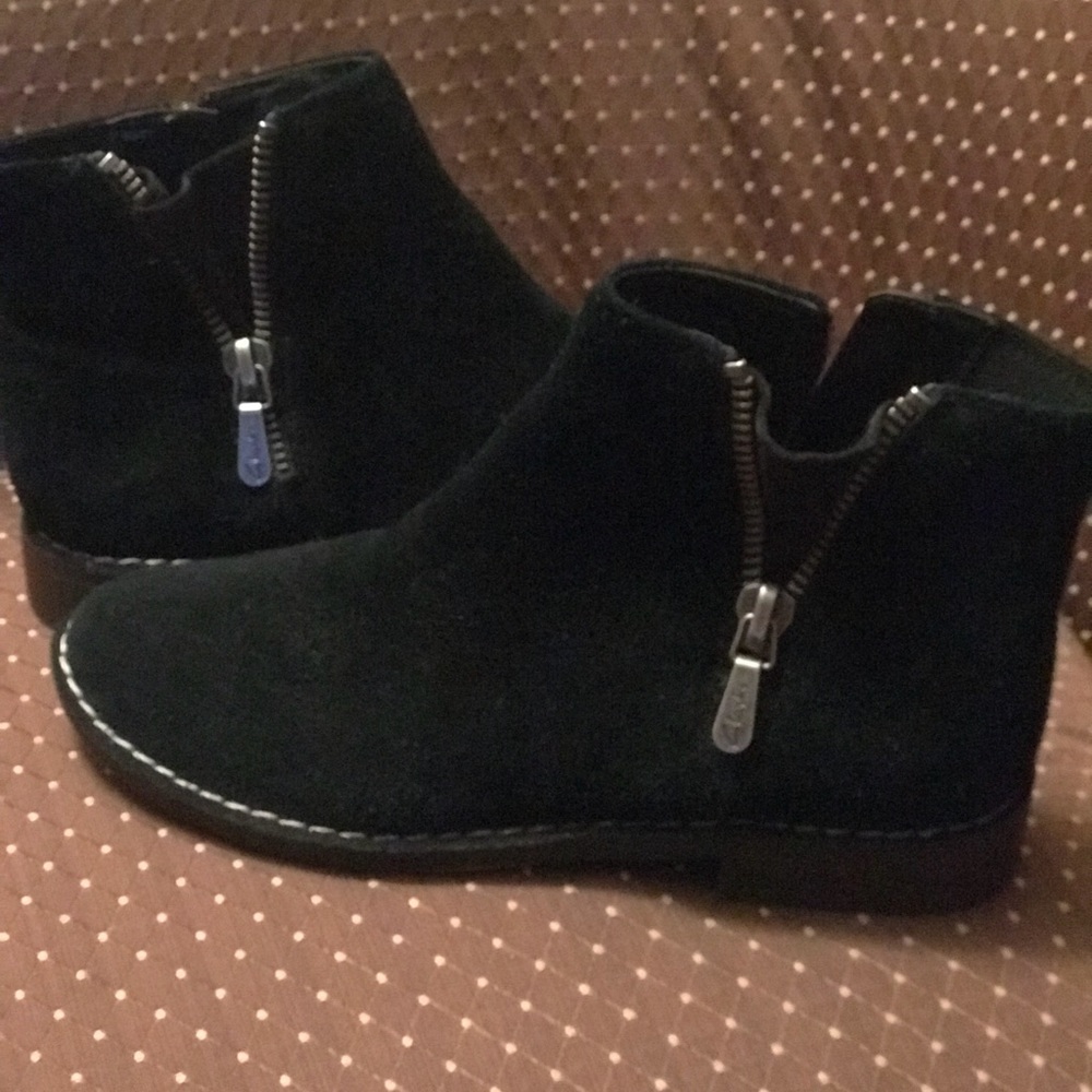 Short Black Suede Booties